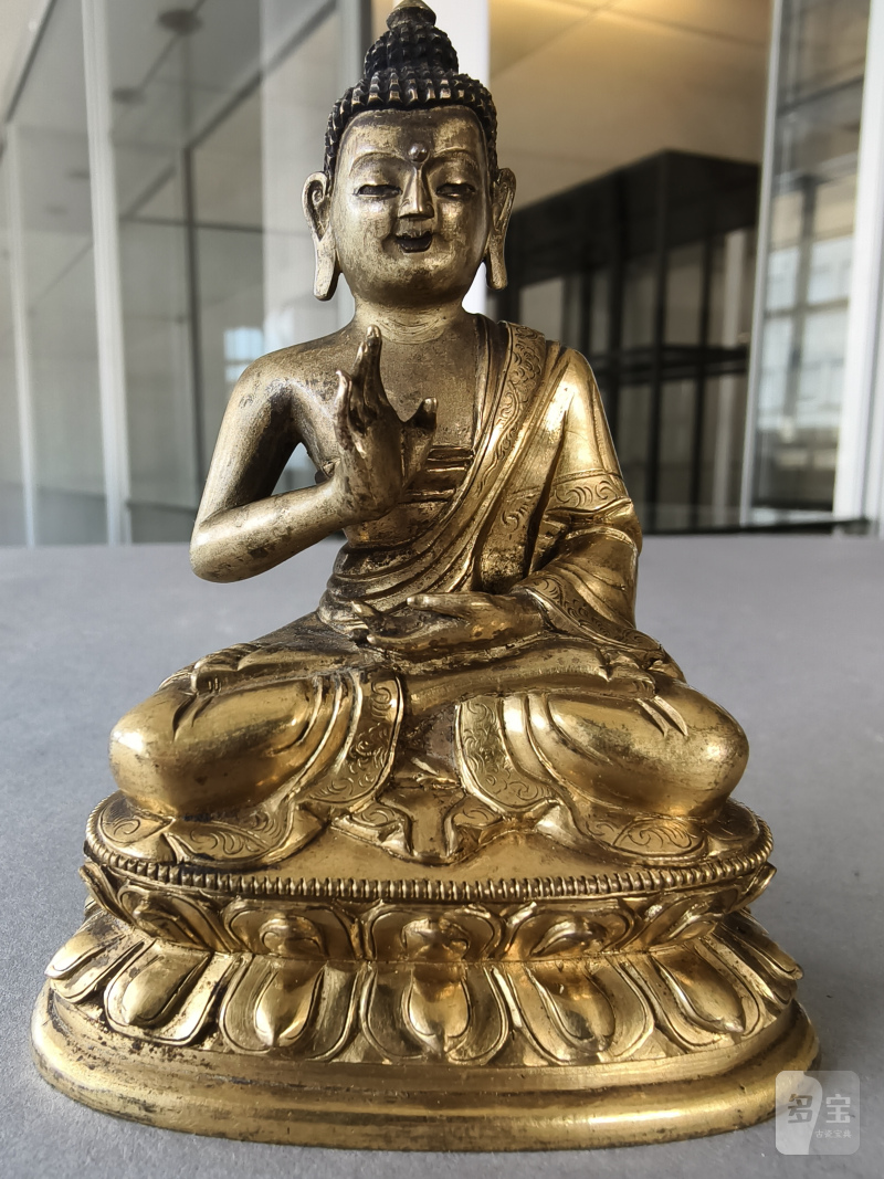 A PART-GILT BRONZE FIGURE OF BUDDHA SHAKYAMUNI - 图12
